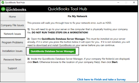QuickBooks database server manager