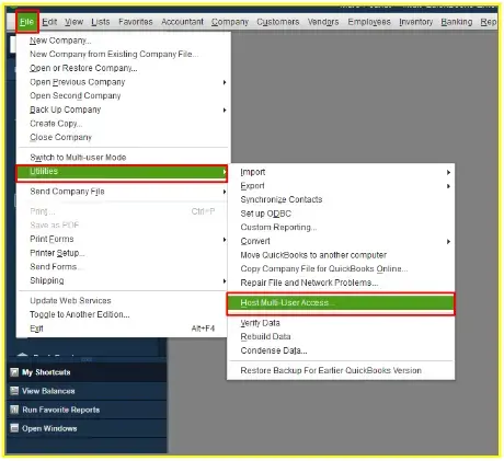 QuickBooks Host Multi-User Access