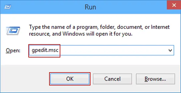 Run Window (gpedit.msc)