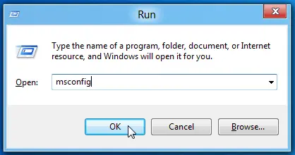 Run Window (msconfig)