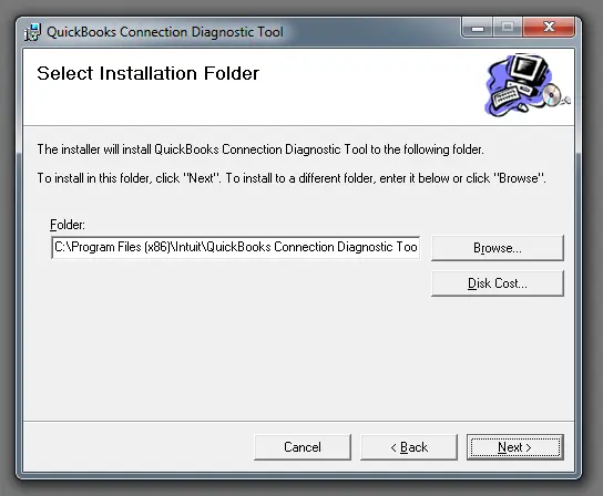 QuickBooks connection diagnostic tool Setup Installation Folder