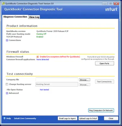 QuickBooks Connection Diagnostic Tool