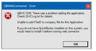 Unable to add FileID to company file for this Application