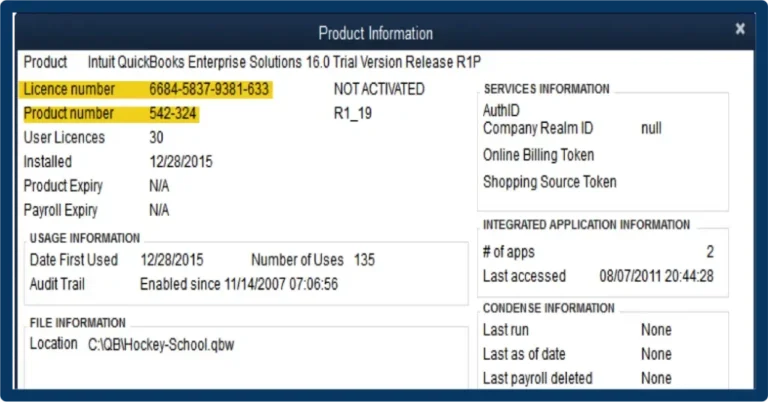 QuickBooks Product Information