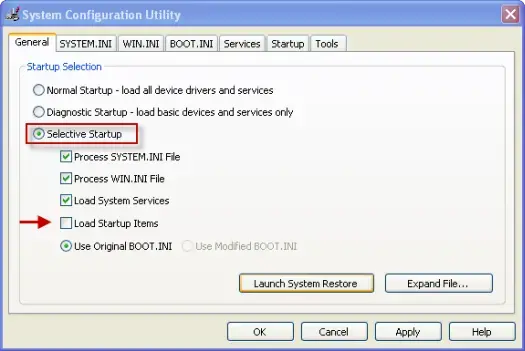 Restart MS Windows in Selective Startup