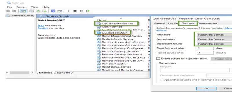 Restart the Services option