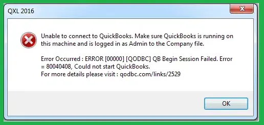 Begin session error code 80040408 could not start QuickBooks