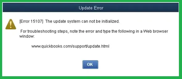 QuickBooks error 15107