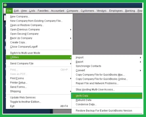 Verify Data in QuickBooks
