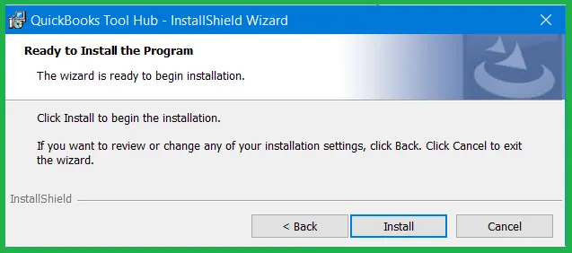 Install the QuickBooks Tool Hub- InstallShield Wizard