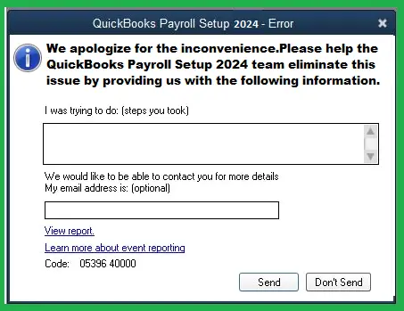 QuickBooks Error 05396-40000
