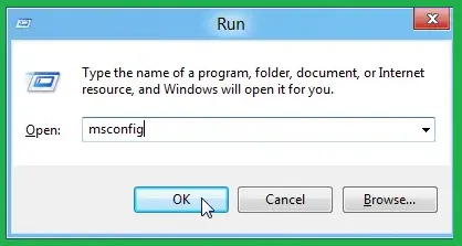 Run Window (msconfig)