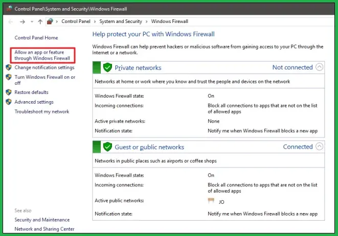 Create-exceptions-in-settings-of-system-firewall