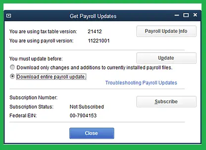 download entire payroll update