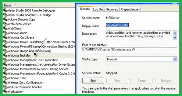 Windows installer file (.msi file.)