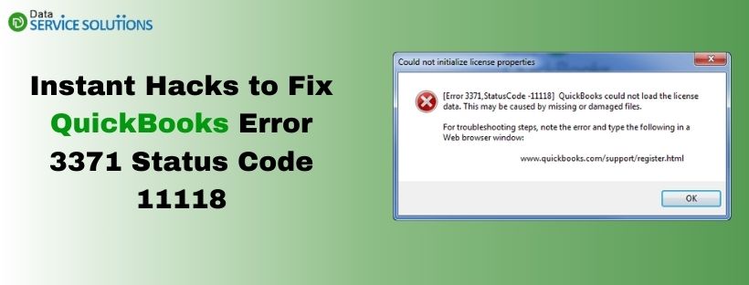 how to fix quickbooks error 3371 status code 11118