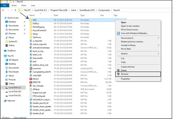 rename the cps folder on your computer