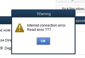 Internet connection error. Read error