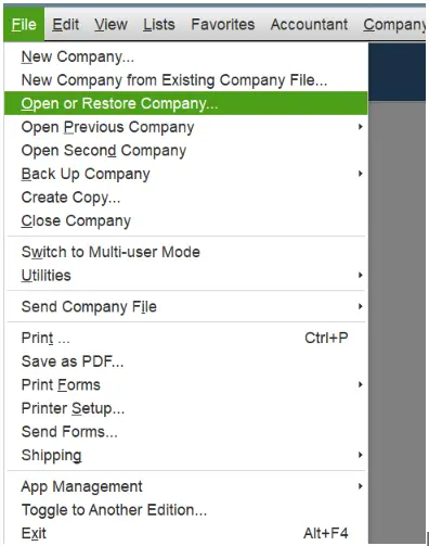 Open or Restore Company