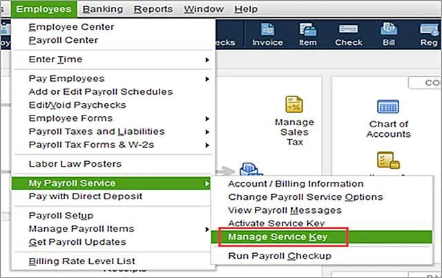 Payroll Service Key Manage Access