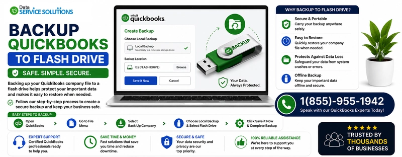 backup quickbooks to flash drive