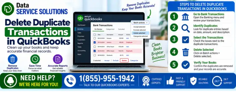 delete duplicate transactions in quickbooks