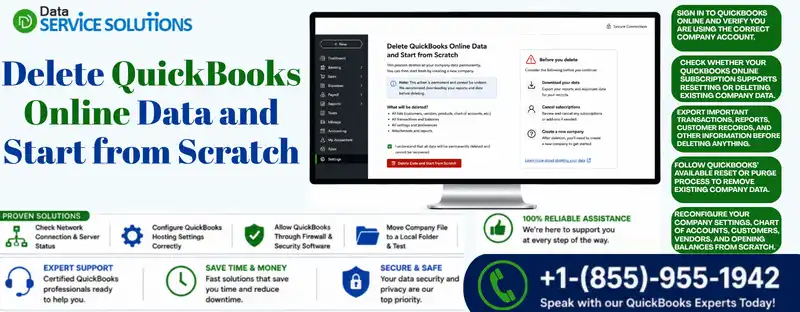 delete quickbooks online data and start from scratch
