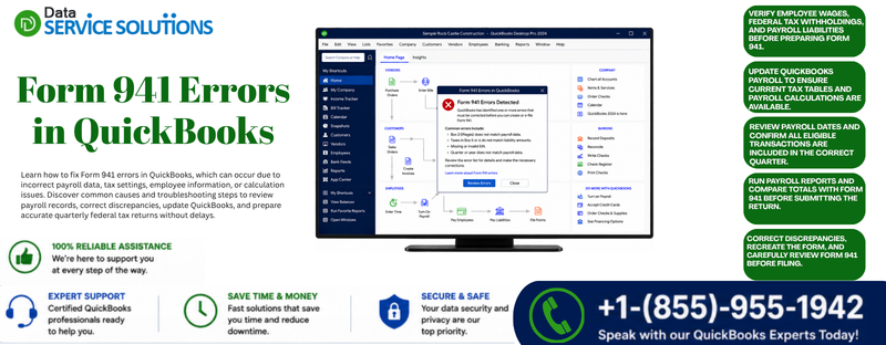 form 941 errors in quickbooks