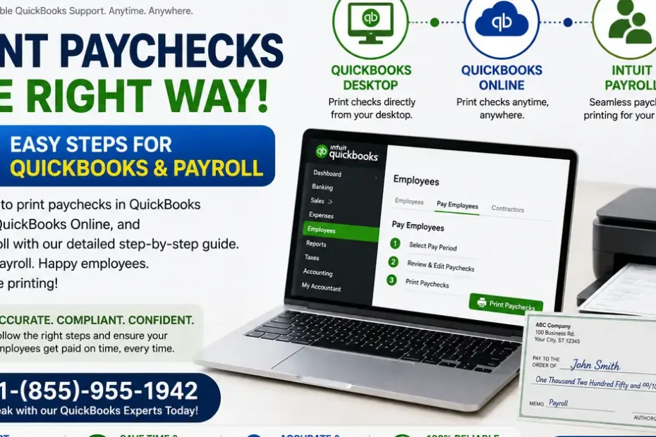 print paycheck in quickbooks