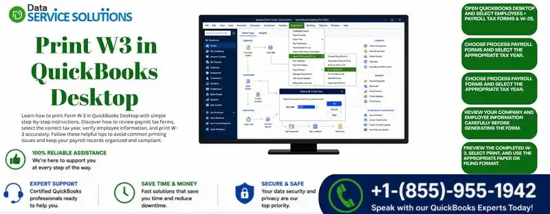 print w3 in quickbooks desktop
