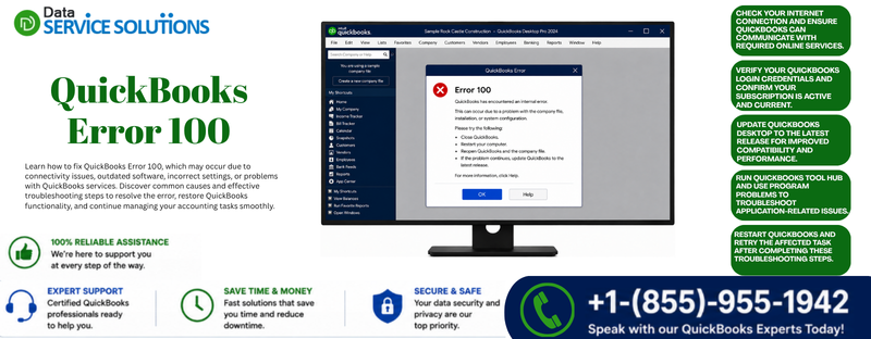 quickbooks error 100