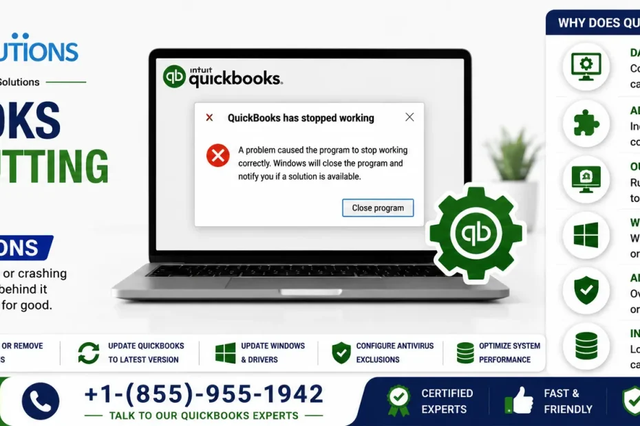quickbooks keeps shutting down