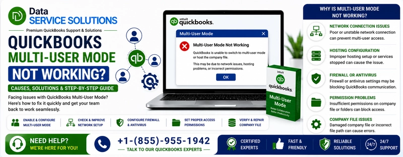 quickbooks multi user mode not working