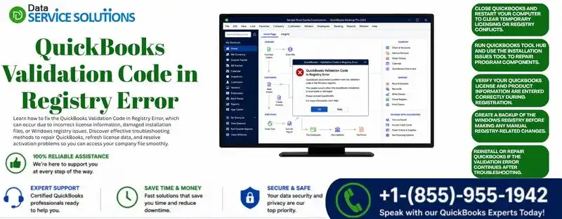quickbooks validation code in registry error