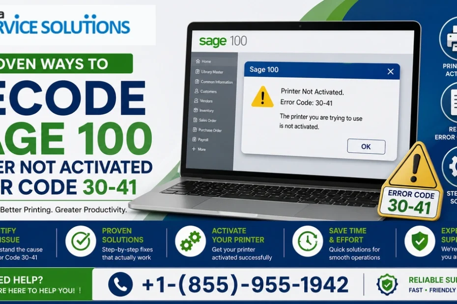 sage 100 printer not activated