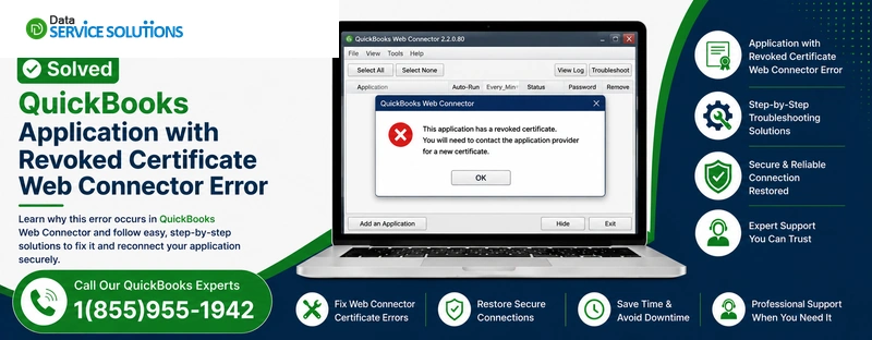 quickbooks application with revoked certificate web connector error