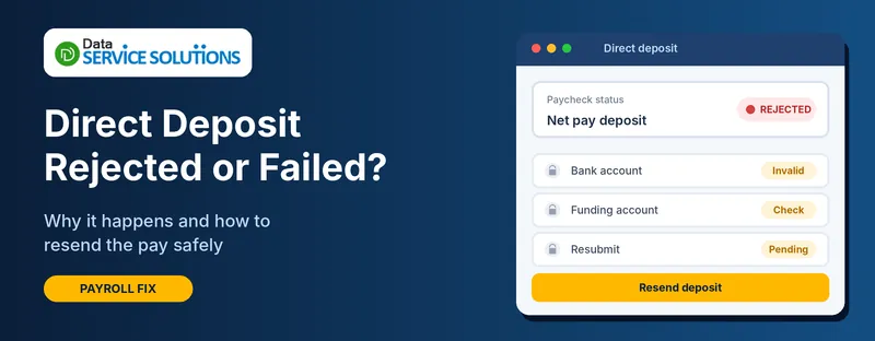 QuickBooks direct deposit rejected or failed paycheck status