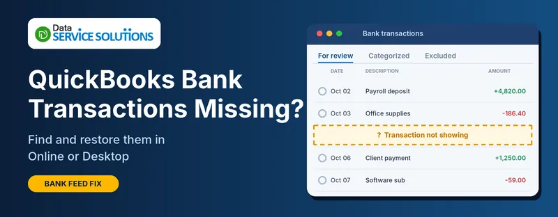 QuickBooks Bank Transactions missing