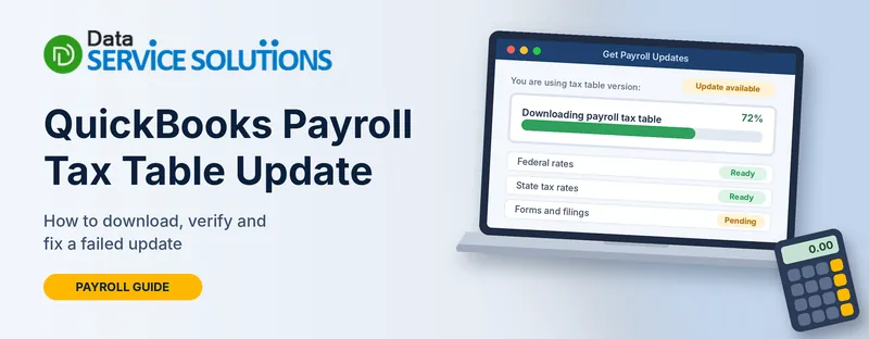 QuickBooks payroll tax table update downloading on a laptop