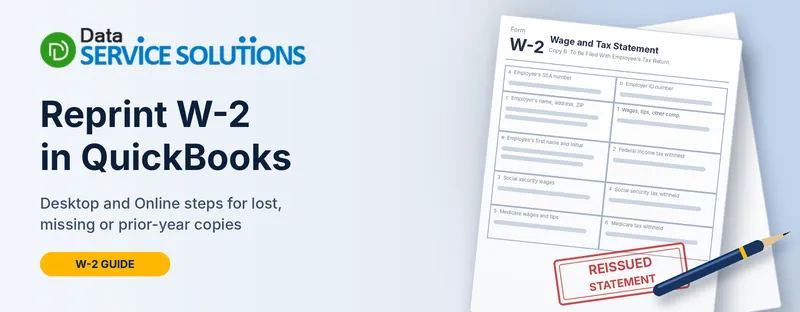 Reprint W-2 in QuickBooks with a reissued statement stamp